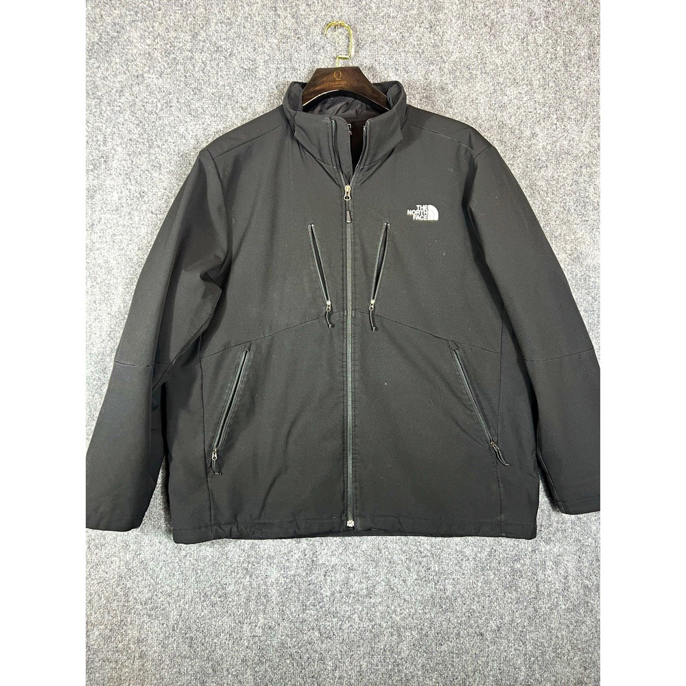 The North Face Men's Black Softshell Jacket Full Zip Pockets 2XL Regular Fit